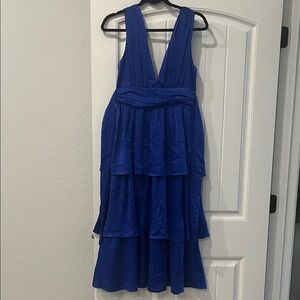 Lulu's Royal Blue Midi Layered Dress